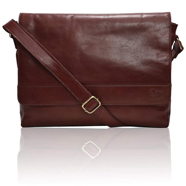 Bolso bandolera de piel para ordenador portátil para hombre.