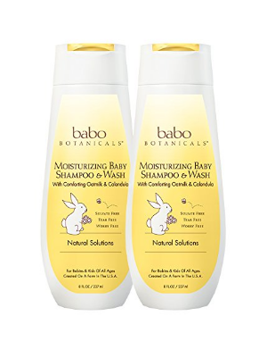 2 botellas de champú y limpiador hidratante para bebés Babo Botanicals