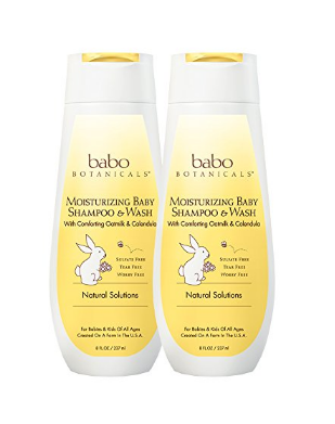 2 bottles of Babo Botanicals Moisturizing Baby Shampoo and Wash