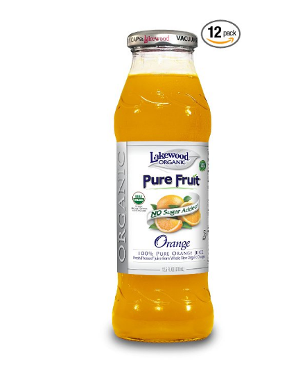 Pack of 12 Lakewood Organic PURE Orange Juice
