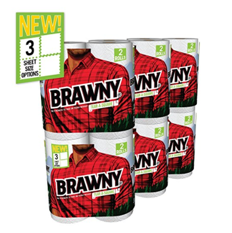 12 rolls of Brawny paper towels