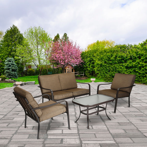 4-Piece Patio Furniture Conversation Set (3 Colors)