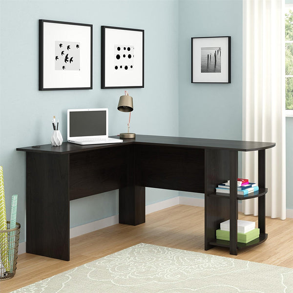 Ameriwood Home Dakota L-Shaped Desk with Bookshelves