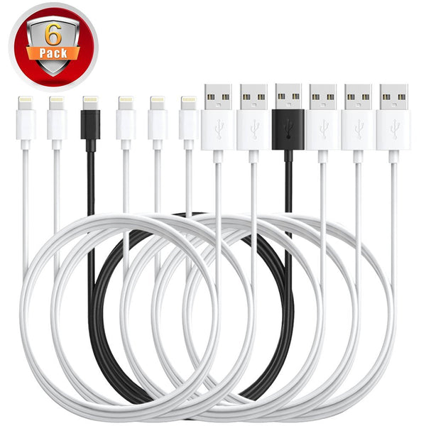 Pack of 6 lightning cables with warranty