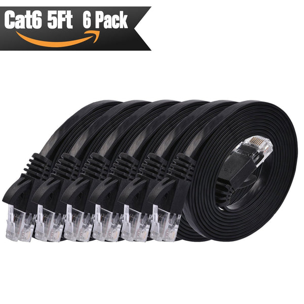 Pack of 6 Cat 6 Ethernet cables