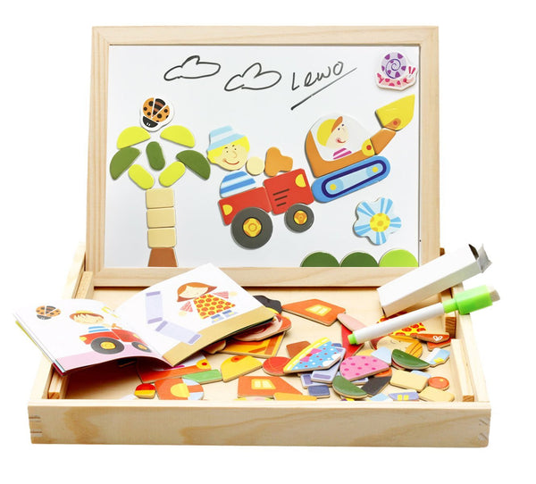 Magnetic Kids Toys Wooden Double-face Dry Erase Board Games