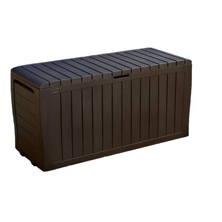 Keter Marvel Plus 71 Gallon Outdoor Storage Deck Box, Espresso Brown
