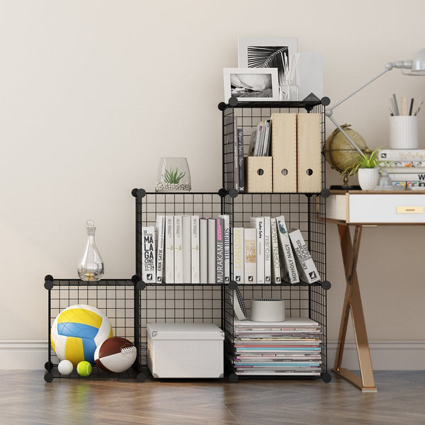 6 cube metal wire organizer