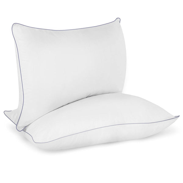 Juego de 2 almohadas tamaño queen 100% algodón.