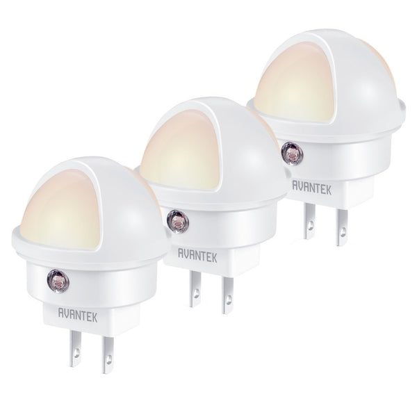 3-Pack LED Baby Kid Night Light Plug-and-Play Automatic Wall Lights