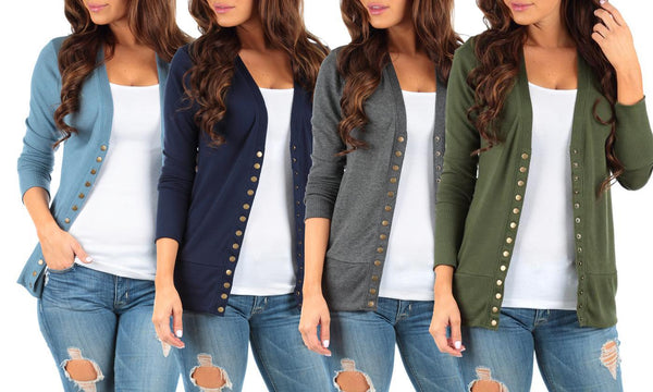Women's Fall Snap Button Cardigan