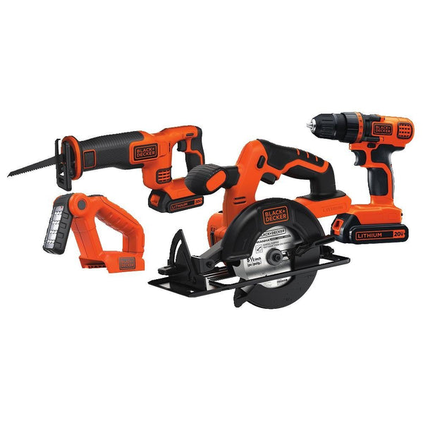 Black & Decker 20V MAX Drill/Driver Circular and Reciprocating Saw Worklight Combo