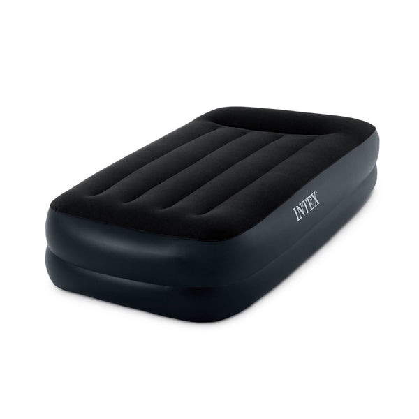 Cama hinchable elevada Intex Pillow Rest con almohada integrada y bomba eléctrica