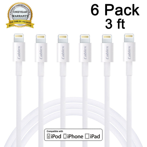 Pack of 6 lightning cables