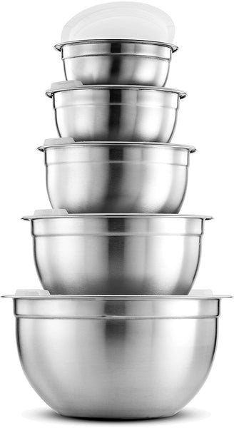 5 Piece Stainless Steel Mixing Bowls With Lids