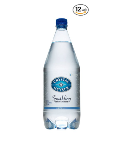 12 bottles of Crystal Geyser sparkling spring water