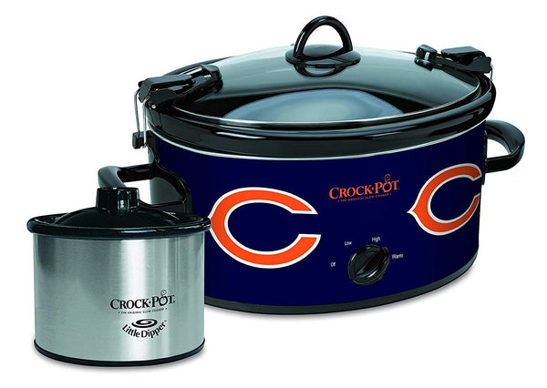 Olla de cocción lenta Crock-Pot NFL con calentador de alimentos Little Dipper adicional (osos o vikingos) 