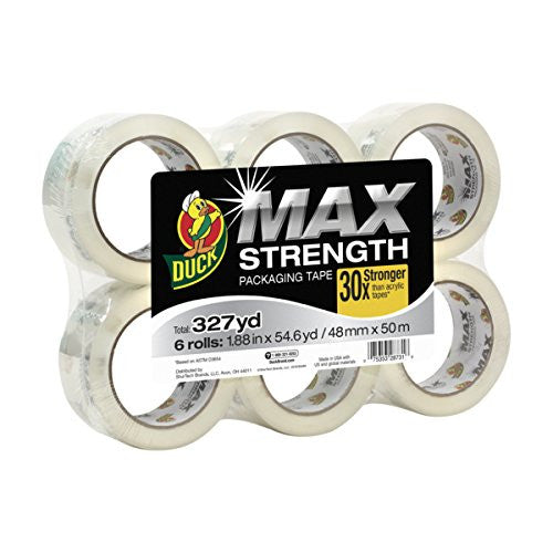 Pack of 6 Duck MAX Strength Packaging Tape
