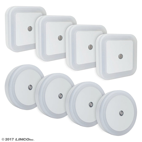 Pack of 8 LED night lights with sensor