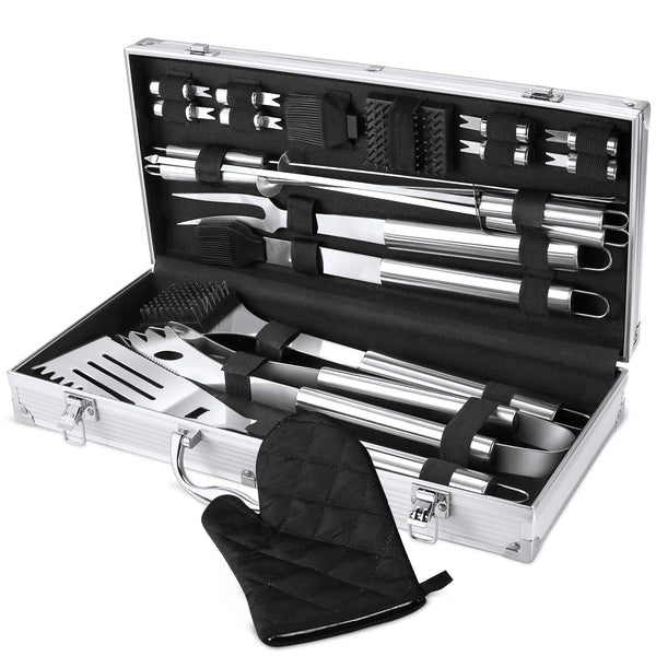 21 Piece Heavy Duty Stainless Steel BBQ Grill Tool Set