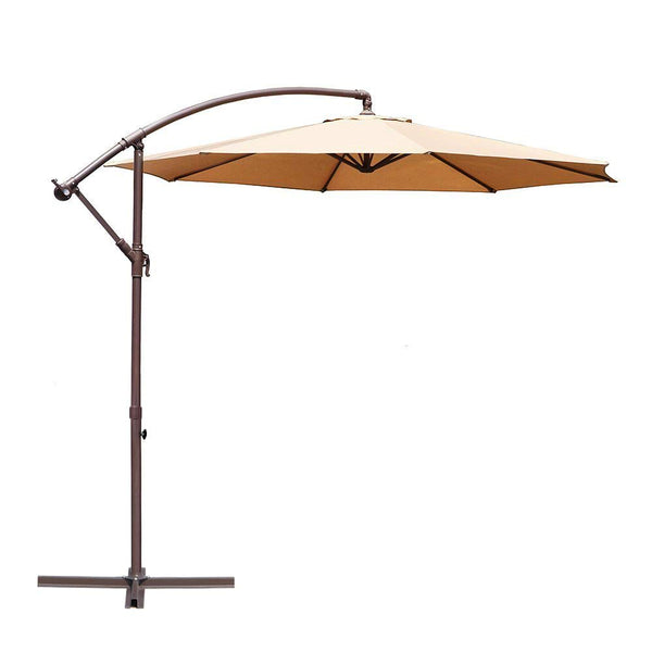 Paraguas voladizo de aluminio para exteriores, sombrilla colgante para Patio, elevación con manivela, 10 pies