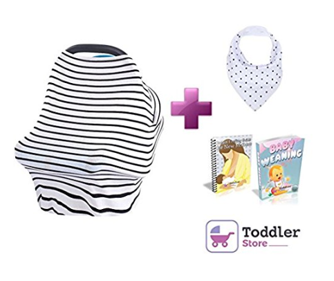 3 nursing and baby car seat covers + free bandana bibs