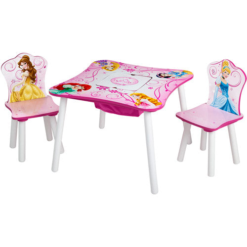 Mesa y sillas de almacenamiento de princesas de Disney