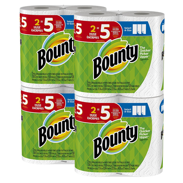 8 huge rolls (20 regular) of Bounty paper towels