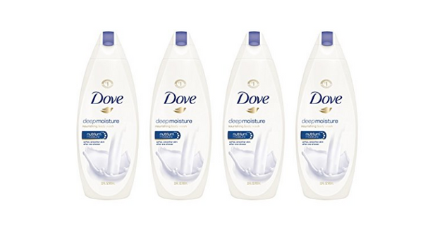 4 bottles of Dove body wash, 22 oz