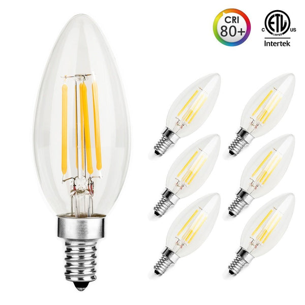 6 LED Candelabra Bulbs