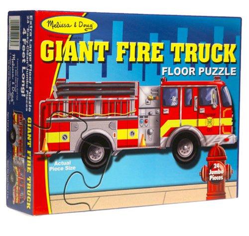 Melissa &amp; Doug Rompecabezas de piso de camión de bomberos gigante