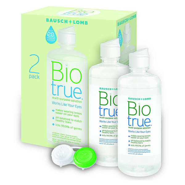 Set of 2 Biotrue Contact Lens Solution for Soft Contact Lenses