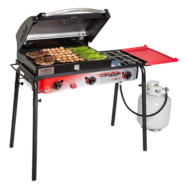 Parrilla grande de gas de 3 quemadores