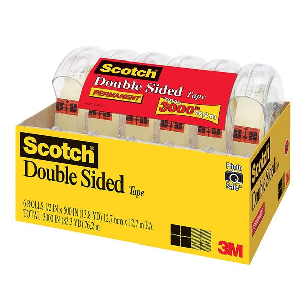 6 cinta adhesiva de doble cara Scotch con dispensadores