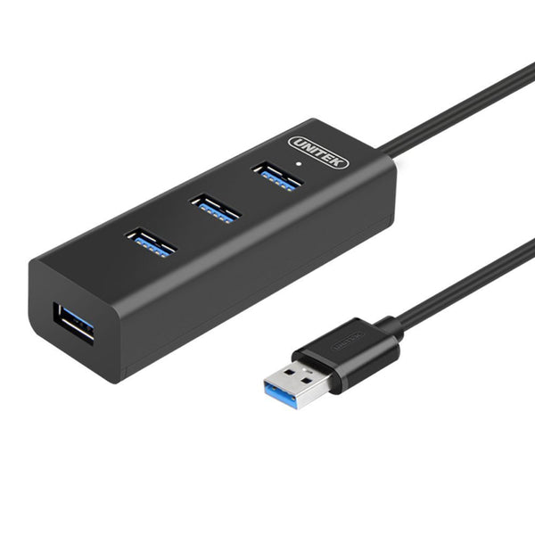 UNITEK Hub portátil USB 3.0 de alta velocidad de 4 puertos con carga BC 1.2