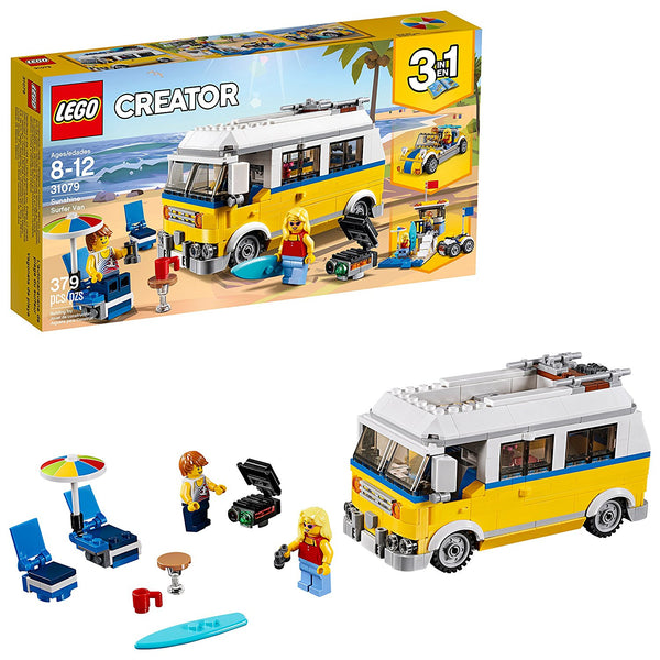 LEGO Creator Kit de construcción 3 en 1 Furgoneta Sunshine Surfer (379 piezas)