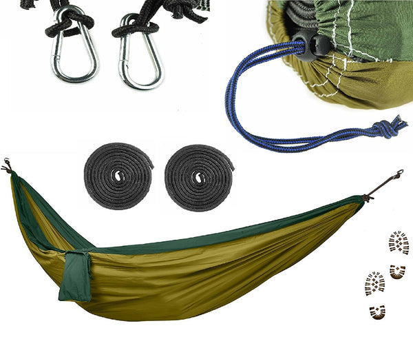 Juego de hamacas para acampar.
