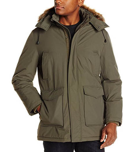 Haggar Parka con capucha para hombre con capucha ribeteada de piel sintética