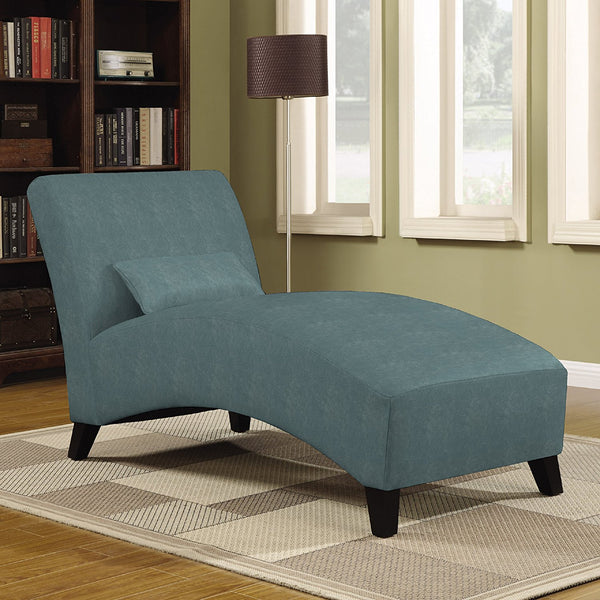 Handy Living Cara Chaise in Turquoise Velvet
