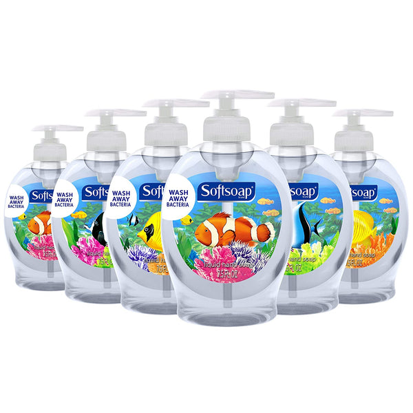 6 botellas de jabón líquido para manos Softsoap, acuario