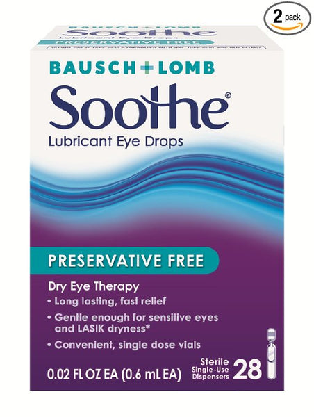 56-Count Bausch & Lomb Soothe Lubricant Eye Drops Single Use Dispensers