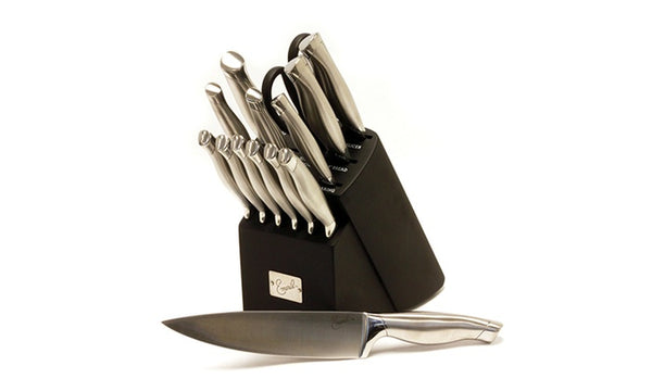 75% de descuento en juego de cuchillos de acero inoxidable Emeril (15 piezas)