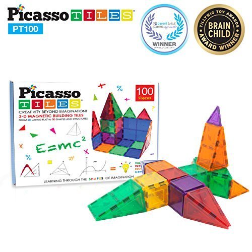 100 piece PicassoTiles Magnetic Building Tiles