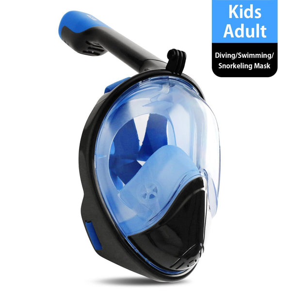 180° Full Face Snorkel Mask With Gopro Mount, Anti-fog and Anti-leak Technology