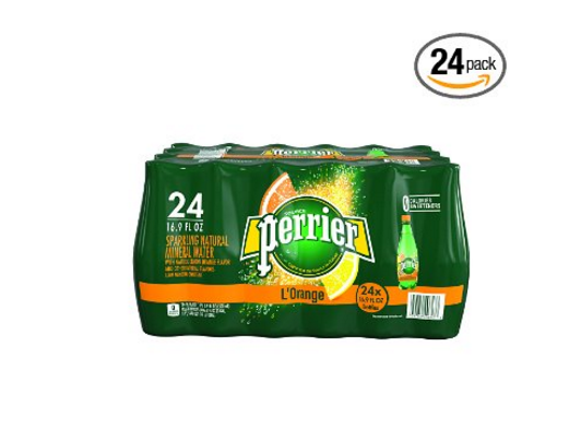 Pack of 24 Perrier Sparkling Natural Mineral Water - Orange