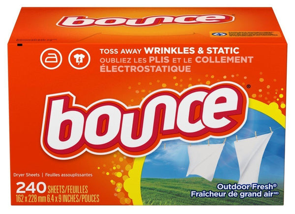 Bounce Hojas suavizantes de telas, frescas para exteriores, 240 unidades