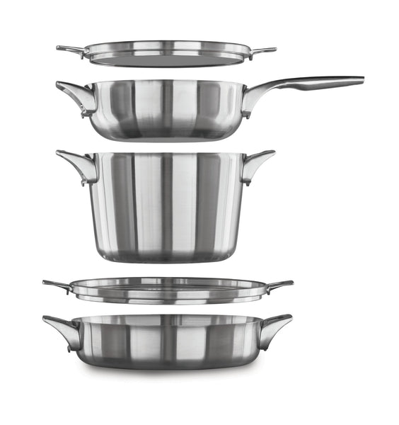 Calphalon Premier Space Saving 5-Piece Stainless Steel Cookware Set