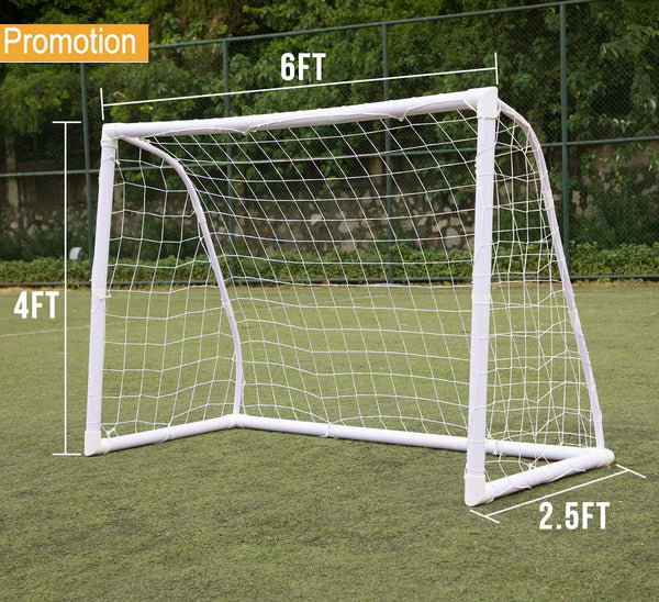 6x4 FT Home Soccer Goal Net with 50mm Diameter PVC Frame