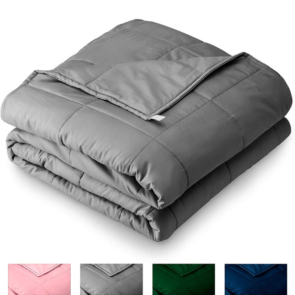 17-Lb Bare Home 60" x 80" Weighted Cotton Blanket (Grey)