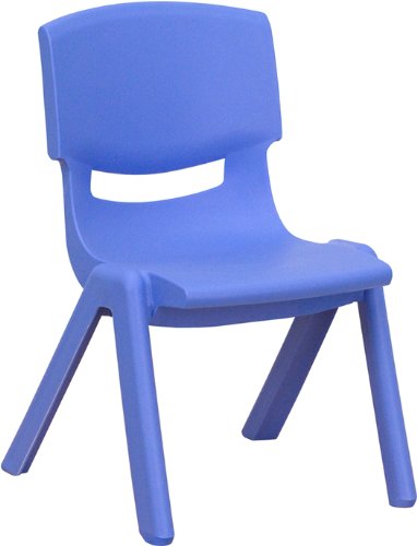 Silla escolar apilable de plástico azul Flash Furniture